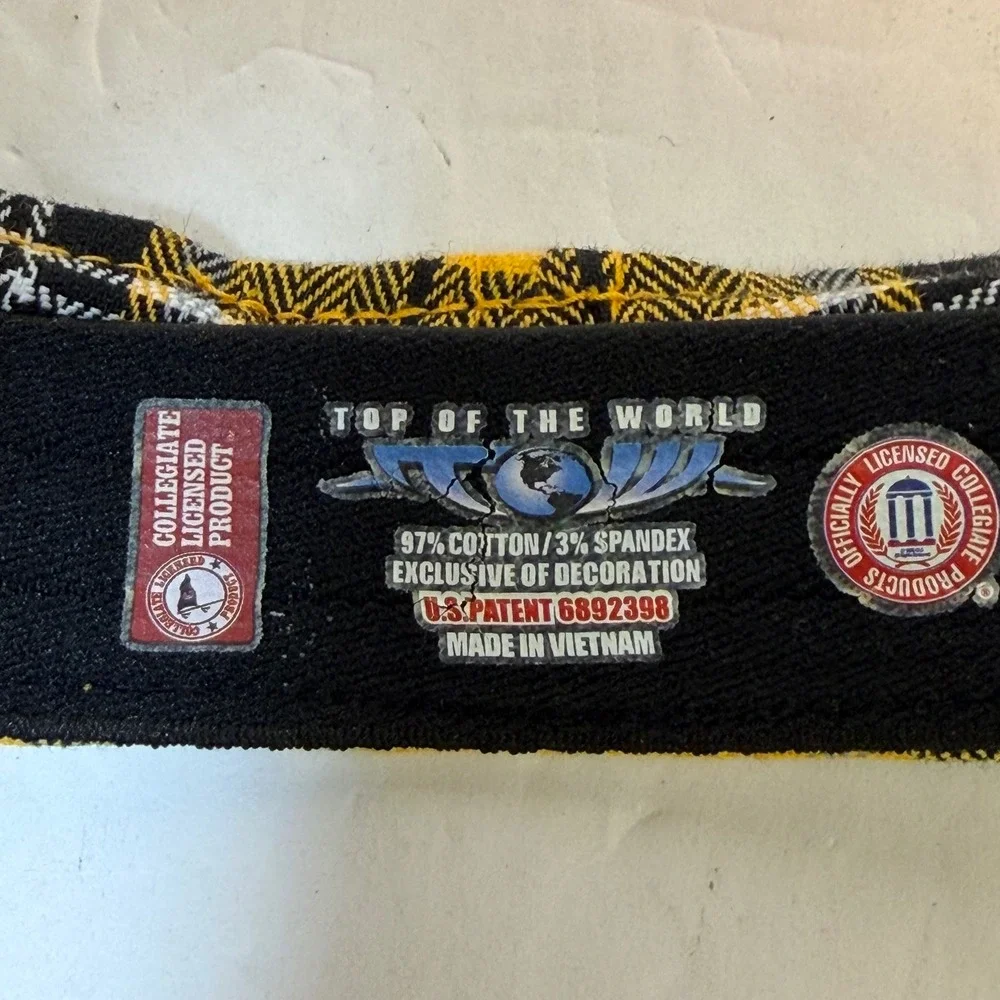 Top of the World Southern Miss Golden Eagles Plaid Visor Hat Yellow Black USM